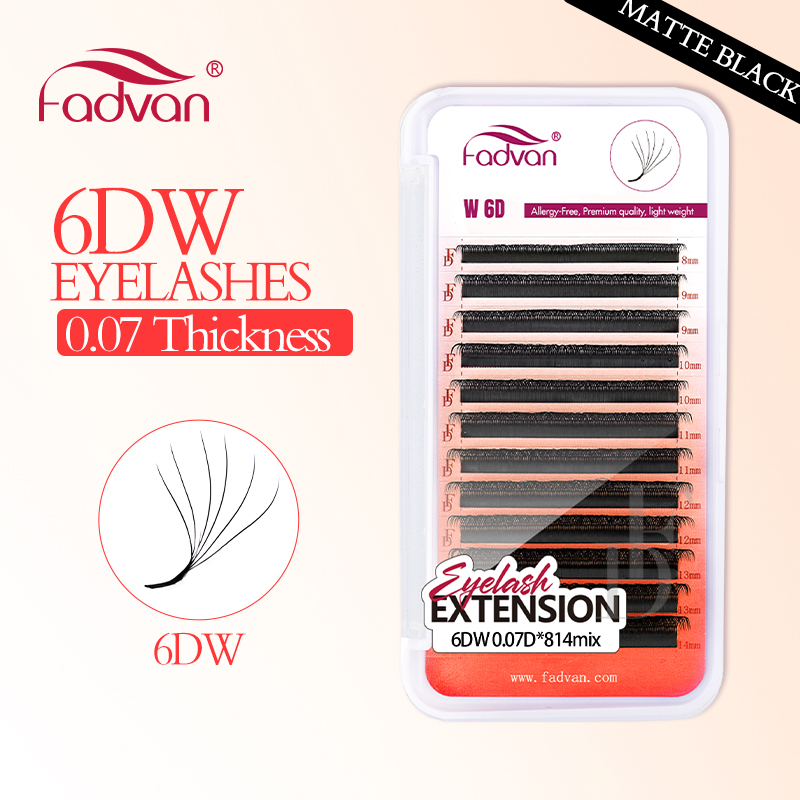 Eyelash Extension Human Hair - FADVAN Echte 6D W Wimpern 0,07