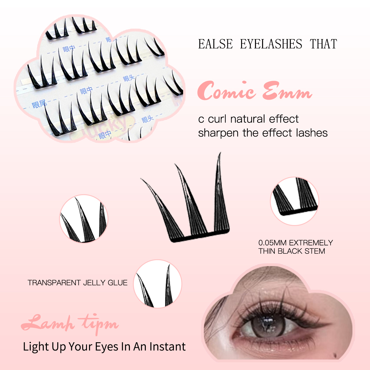 Einfache aufsteckbare Wimpernc – Eyelash Extension Human Hair Bewertung und Preis